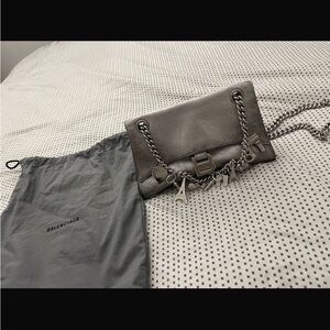 Balenciaga Silver Chain Clutch